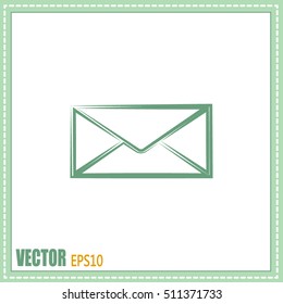 Vector icon Envelope with paper sheet - concept of email