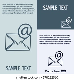 Vector icon Envelope with paper sheet - concept of email