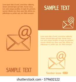 Vector icon Envelope with paper sheet - concept of email
