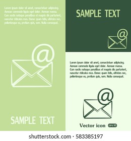 Vector icon Envelope with paper sheet - concept of email