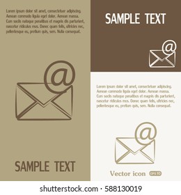 Vector icon Envelope with paper sheet - concept of email