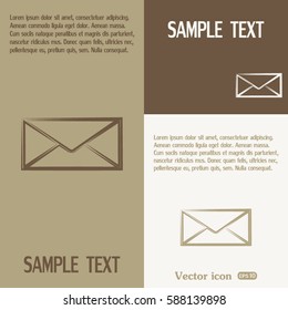 Vector icon Envelope with paper sheet - concept of email