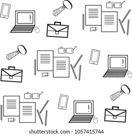 Vector icon of equipment for business man or office worker, pattern style for background.