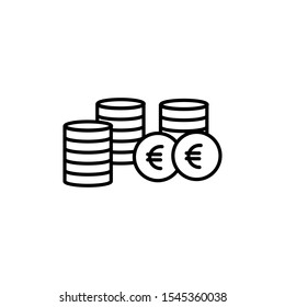 Vector icon of a euro coin. euro coins.
