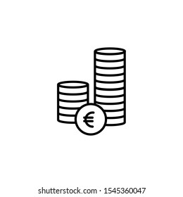 Vector icon of a euro coin. euro coins.
