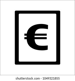 vector icon euro sign in frame