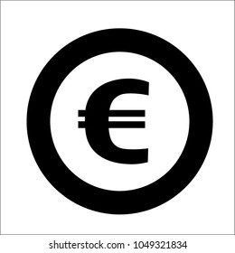 vector icon euro sign in round frame