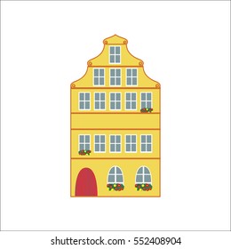 Vector icon European hous. Gingerbread hous. Element for your design and decoration. Christmas and New Year's design element