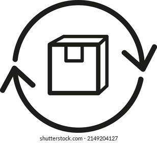 Vector icon of exchange of purchased goods