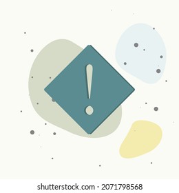 Vector icon exclamation mark in a diamond. Punctuation mark symbol  on multicolored background. Layers grouped for easy editing illustration. For your design.