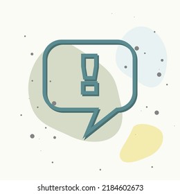 Vector icon exclamation mark in a diamond. Punctuation mark symbol on multicolored background. Layers grouped for easy editing illustration. For your design.