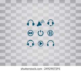 Vector icon executed on a gray background with a gradient.