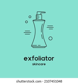 Vector icon of exfoliator. Beauty products and online shopping. Korean cosmetics. Can be used as illustration in magazine, banner, social media, highlights, typographic, web design. Skin care concept.