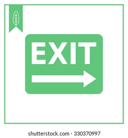 Vector icon of exit sign with arrow to the right side