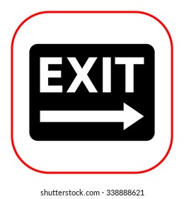 Vector icon of exit sign with arrow to the right side