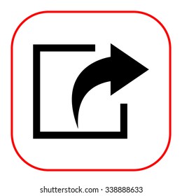 Vector icon of exit sign with arrow directed out of square
