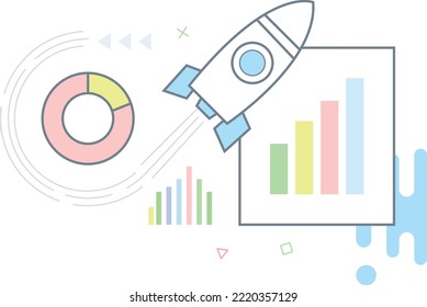 Icono de vector extender cohete para negocios 