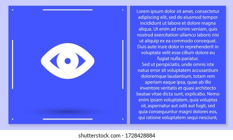 Vector icon eye 10 EPS . Lorem Ipsum Illustration design