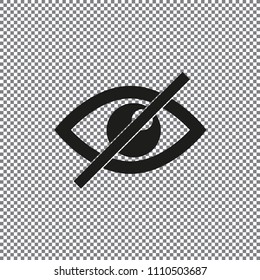 vector icon eye prohibited on a transparent background