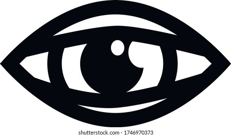 Vector icon, eye, vision,black and white