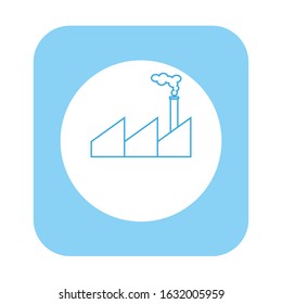 vector icon, factory with chimney with smoke