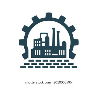Vector icon, factory logo, factory logo. Industrial facility.	
