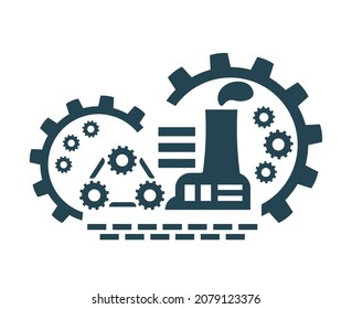 Vector icon, factory logo, factory logo. Industrial facility.