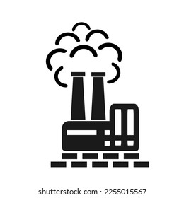 Vector icon, factory logo, production, industrial and factory, production. Industrial facility.