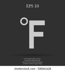 Vector icon Fahrenheit. Flat design style eps 10