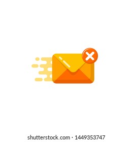 vector icon of failed send message. simple flat design vector mail and message symbol