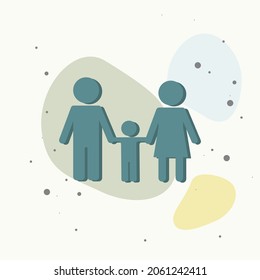 Vector icon family. Vector illustration man, women and children on multicolored background. Layers grouped for easy editing illustration. For your design.