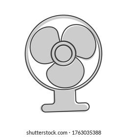 Vector icon fan  cartoon style on white isolated background.