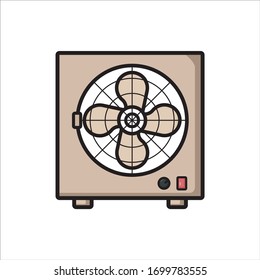 Vektorillustration-Icon-Fan-Illustration, flache Konstruktionslinie
