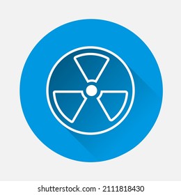 Vector icon fan on blue background. Flat image with long shadow.