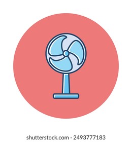 Vector icon of a fan on a circular background.