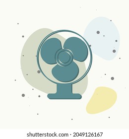 Vector icon fan on multicolored background. Layers grouped for easy editing illustration. For your design.