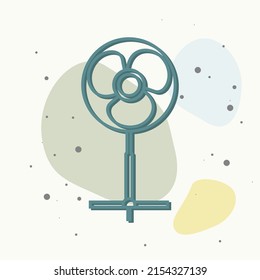 Vector icon fan on multicolored background. Layers grouped for easy editing illustration. For your design.