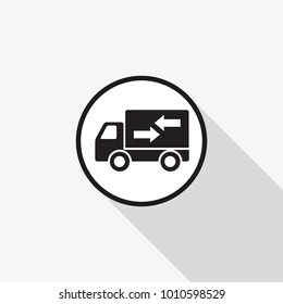 Vector icon fast delivery with a long shadow