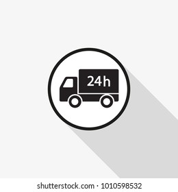 Vector icon fast delivery with a long shadow