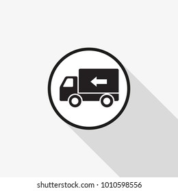Vector icon fast delivery with a long shadow