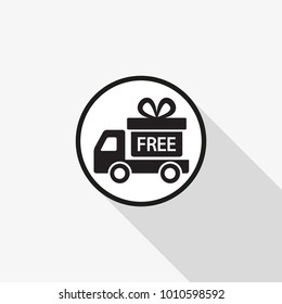 Vector icon fast delivery with a long shadow
