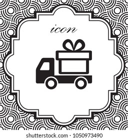 Vector icon fast delivery on a geometric background of eps