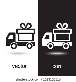 Vector icon fast delivery on black and white background