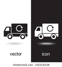 Vector icon fast delivery on black and white background