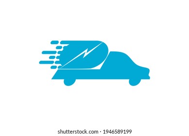 Vector icon for fast delivery service by car