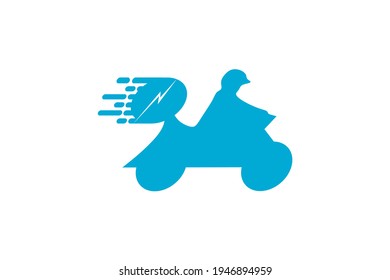 Vector icon for fast delivery service by motorbike