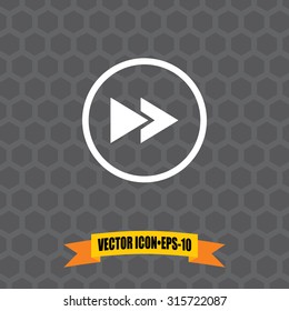 Vector Icon of Fast forward double right arrows on Dark Gray Background. Eps.10.