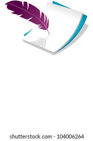 Vektorsymbol-Federstift und -buchstabe