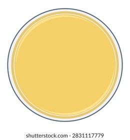 Vector icon featuring a top-view petri dish with smooth media. Perfect for medical illustration, bacteriology, clinical testing, educational science materials, and lab workspace graphics.