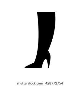Vector icon of female fall and winter shoe, boot. Footwear icon design. Footwear icon sign. Footwear icon pictogram. Footwear icon image. Footwear icon symbol. Footwear icon element. Footwear icon